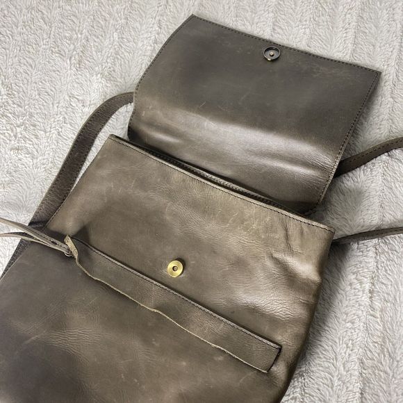 Raven + Lily Leather Addis Backpack Handbag Carryall Taupe Brown/Gray Minimalist main image 6